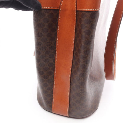 Celine Tote Macadam Dark Brown Canvas Leather — view 11