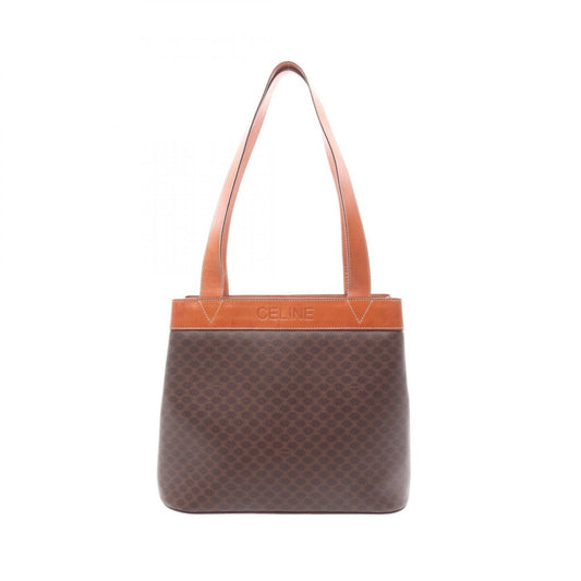 Celine Tote Macadam Dark Brown Canvas Leather