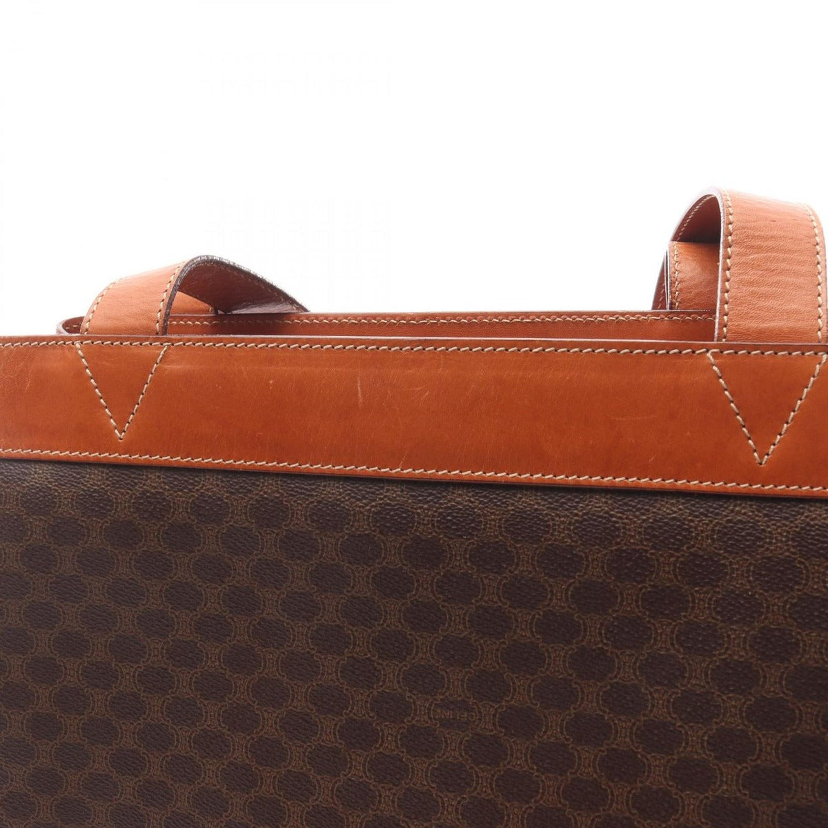 Celine Tote Macadam Dark Brown Canvas Leather — view 13