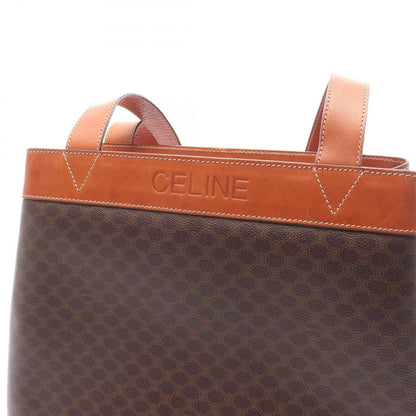 Celine Tote Macadam Dark Brown Canvas Leather — view 14