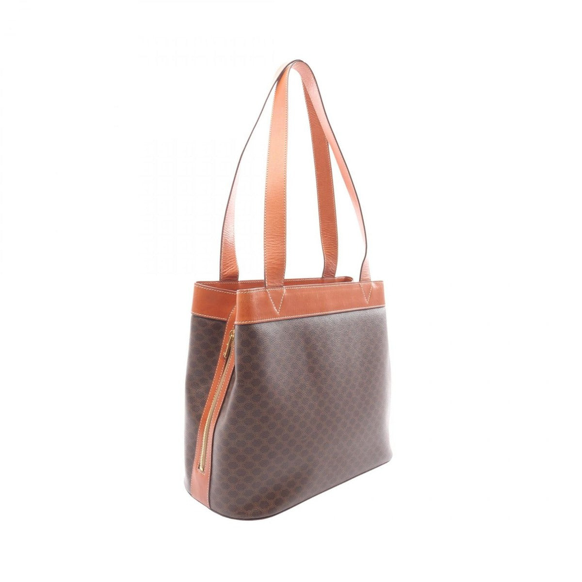 Celine Tote Macadam Dark Brown Canvas Leather — view 2