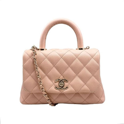 Chanel Shoulder Bag Coco Handle XXS As2215 Quilted Caviar Leather