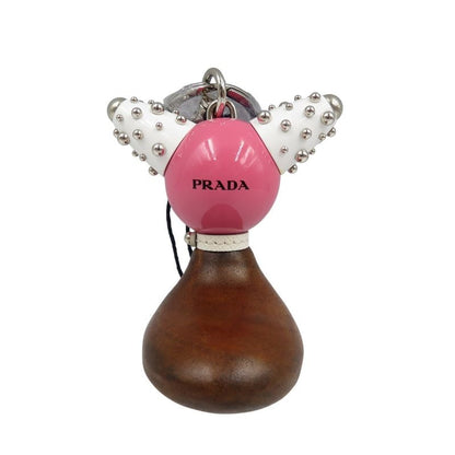 Prada Trick Robot 1 Tr062 Metal Wood Silver Hardware Beconia Brown White Key