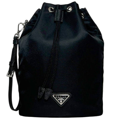 Prada Pouch Drawstring Handbag Vela 1 IC Tag Reactive Nylon Re-Nylon Saffiano