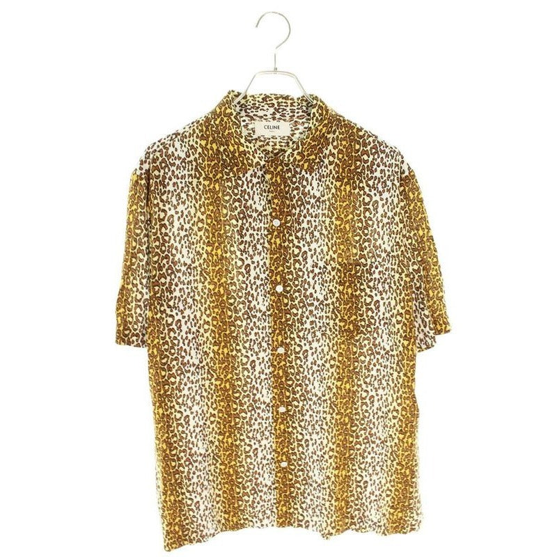 Celine 2 U Leopard All Over Rayon Short Sleeve Shirt Men 39