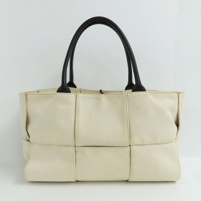 Bottega Veneta Arco Medium Tote Bag Intrecciato Beige White Canvas