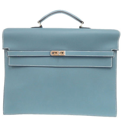 Hermes Kelly Depeche 38 Veau Epsom Blue Jean Silver