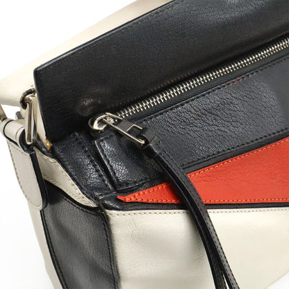 Loewe Puzzle Bag Medium Handbag 2WAY Shoulder Bag Crossbody Leather White Red