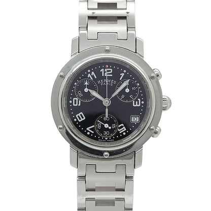 Hermes Clipper Chronograph Vintage Watch Date Black Quartz