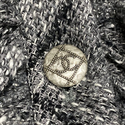 Chanel Jacket Size 40 M Women - P60828 Gray X Black X White Long Sleeve / Tweed