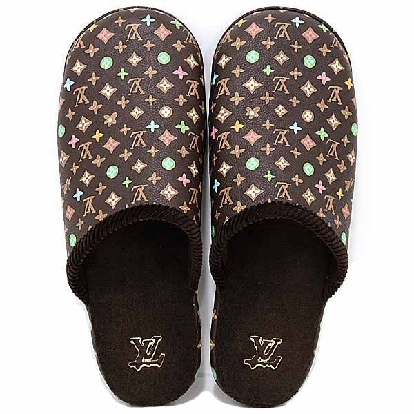 Louis Vuitton Palace Line Mule Slippers Room Shoes Monogram Craggy Mocha