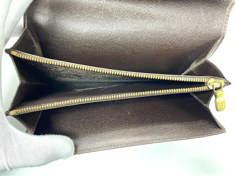 Louis Vuitton Damier Pochette Portmonnais Cles Di Long Wallet N61725 Brown Made