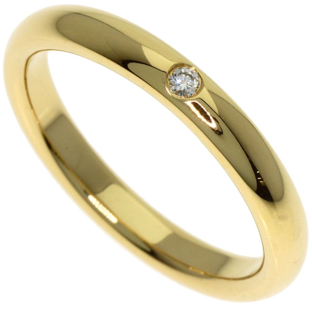 Tiffany & Co Stacking Band Diamond Ring 18k Yellow Gold