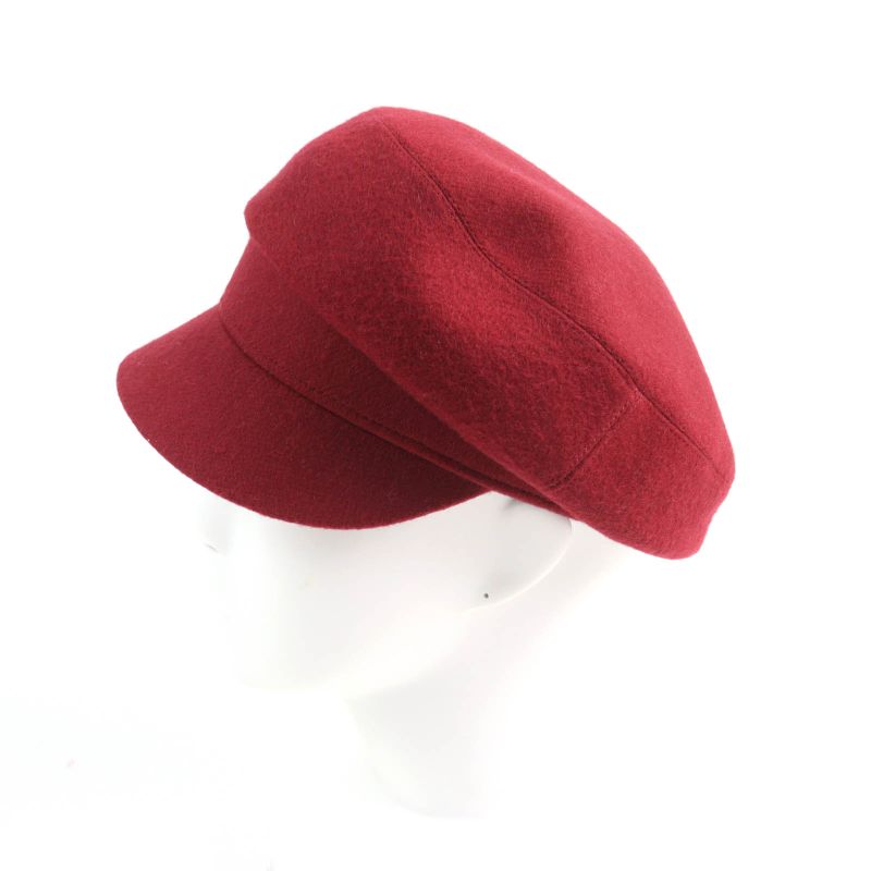 Hermes 100% Cashmere None Ground Cassock Hat Red 56 Made In France Women