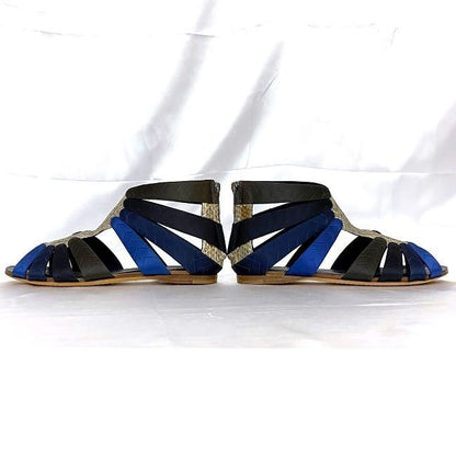 Christian Dior Gurkha Sandals Silver Blue Navy