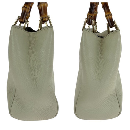 Gucci Bamboo Ivory Brown Gold Hardware Leather 368823 Handbag Women 504677
