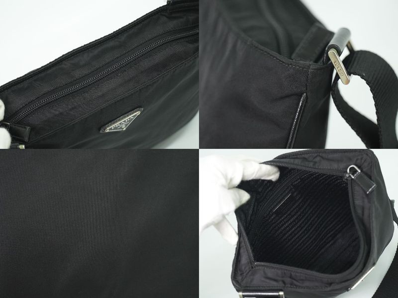 Authentic Prada Nylon Shoulder Bag Pochette Black Bag Pre-owned [follow-up
