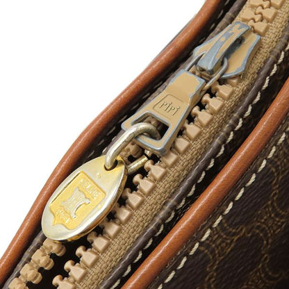 Celine Handbag Macadam Tote PVC Leather Brown Gold Hardware Total Triomphe Logo