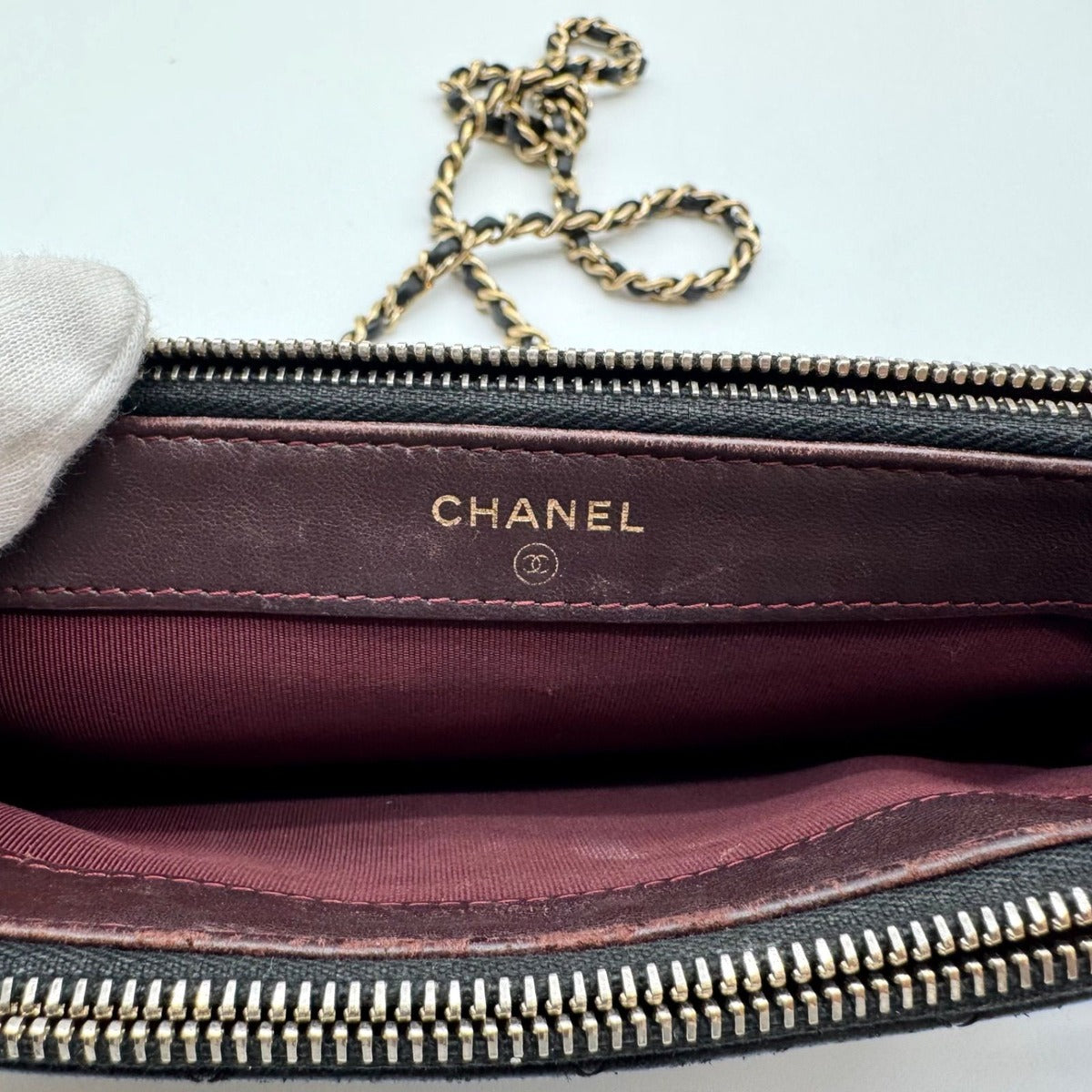 Chanel Super Chain Wallet Shoulder Bag Quilted Lambskin CC Logo Gold Leather — view 14