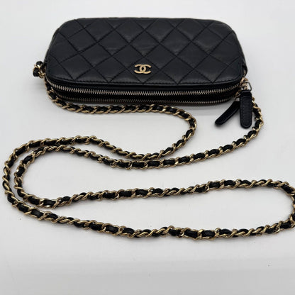 Chanel Super Chain Wallet Shoulder Bag Quilted Lambskin CC Logo Gold Leather — view 16