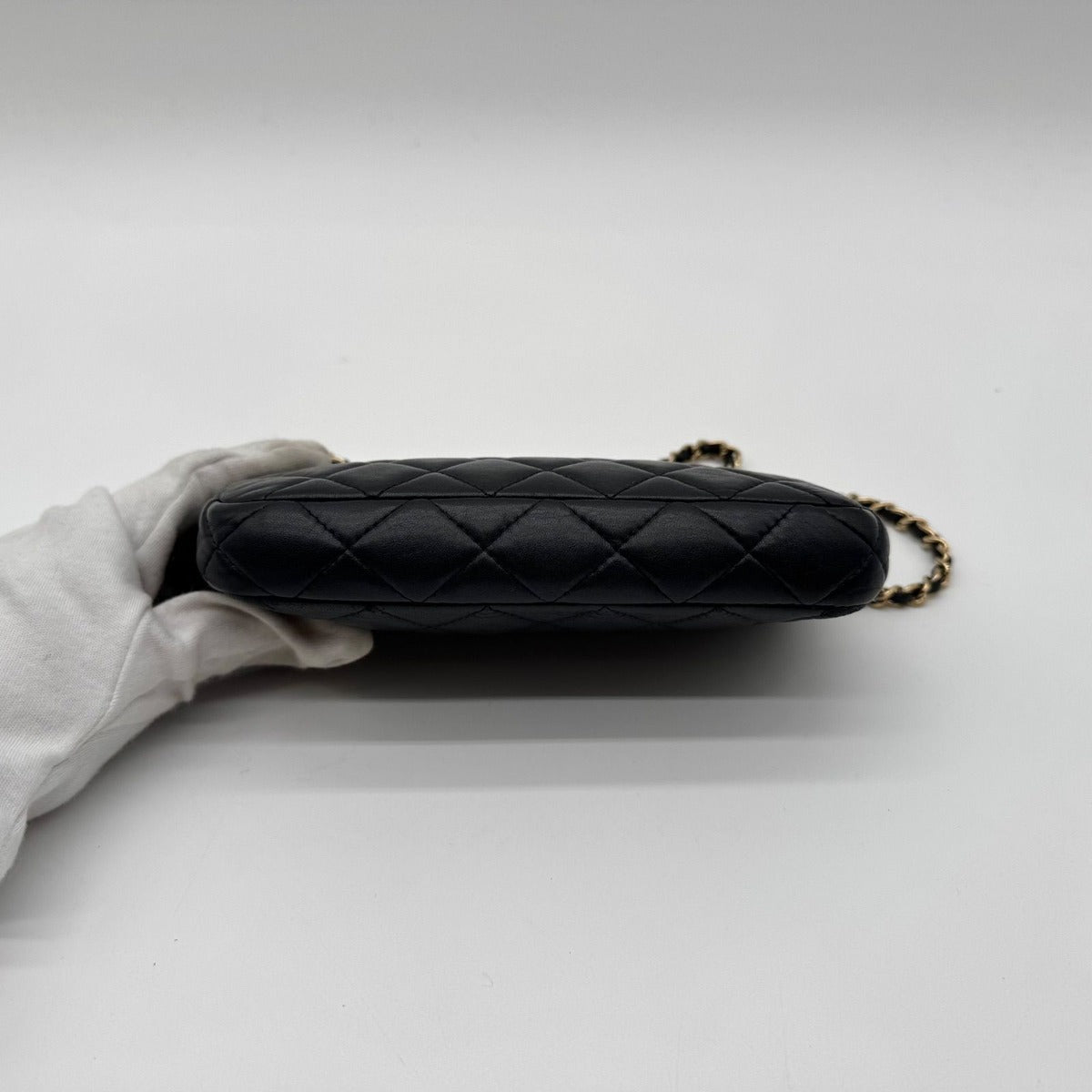 Chanel Super Chain Wallet Shoulder Bag Quilted Lambskin CC Logo Gold Leather — view 6