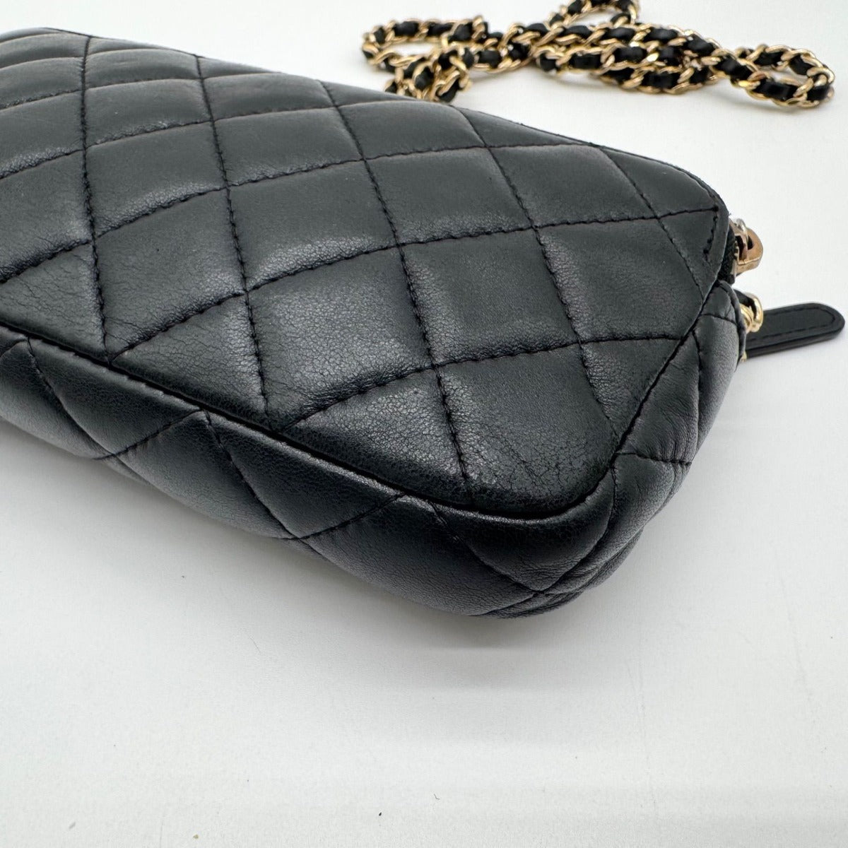 Chanel Super Chain Wallet Shoulder Bag Quilted Lambskin CC Logo Gold Leather — view 10