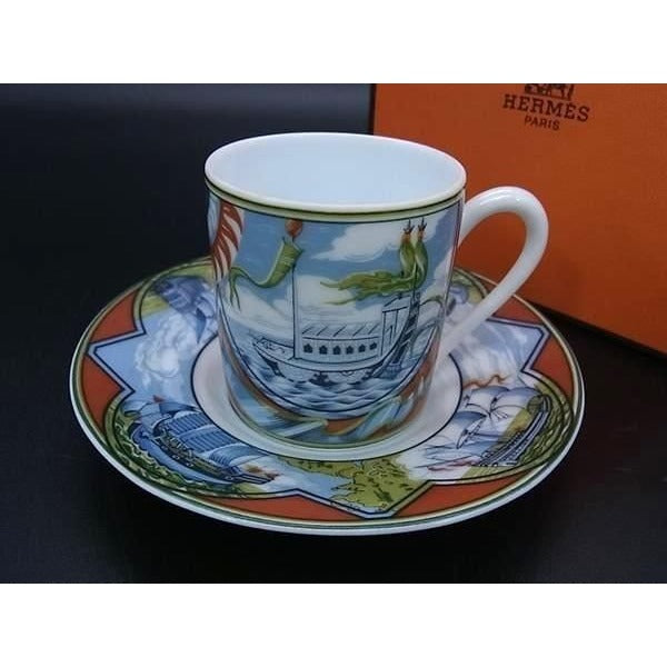 Hermes Demitasse Cup & Saucer Patchwork Trade Wind Multicolor Shoulder Bag — view 2