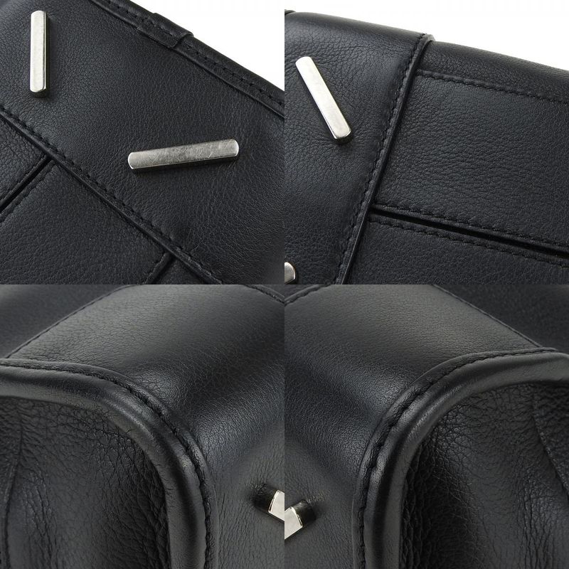Loewe Handbag Amazona 28 Leather Black Silver Hardware 2WAY Shoulder Simple
