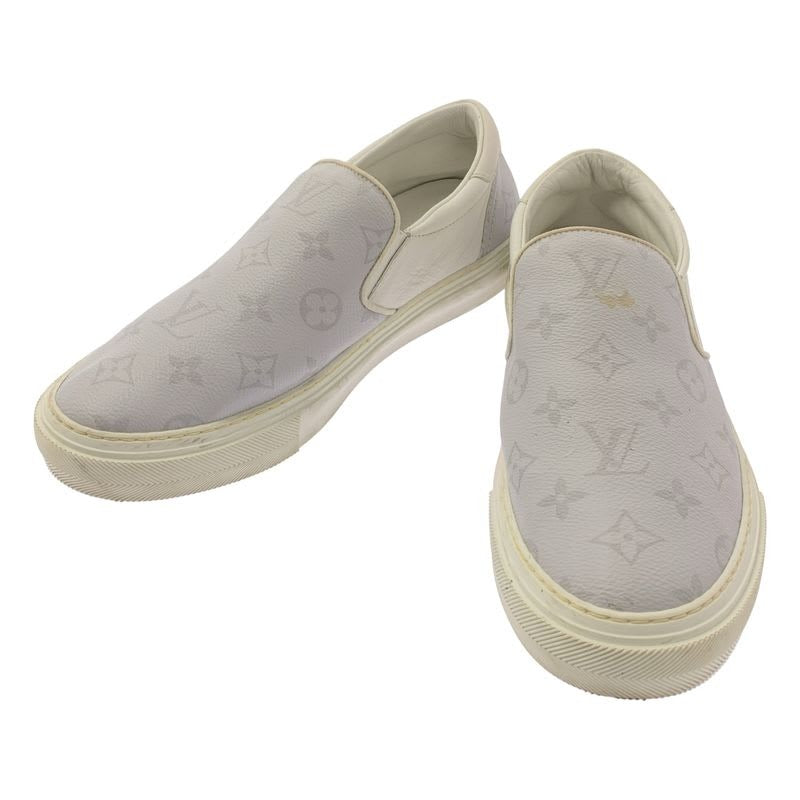 Louis Vuitton Trocadero Line Monogram Leather Slip-on Sneakers 7 1 2