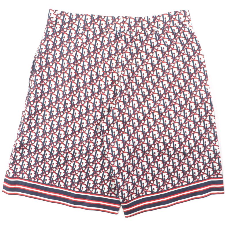  DIOR Homme 20SS 013c121a4751 Silk Obscure Pixel Bermuda Shorts White Navy Red