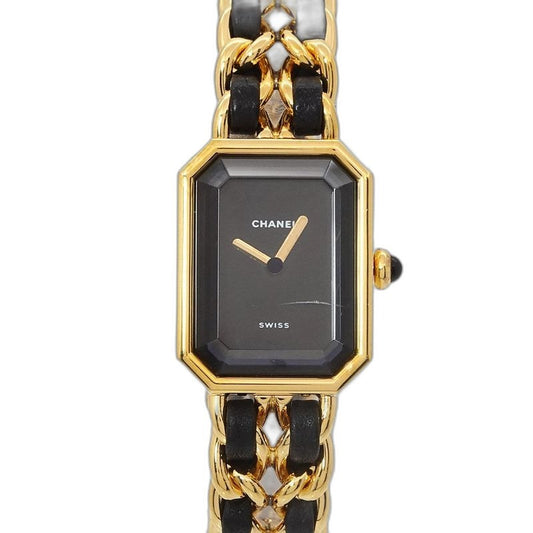 Chanel Premiere M Vintage Watch Black Gold Size