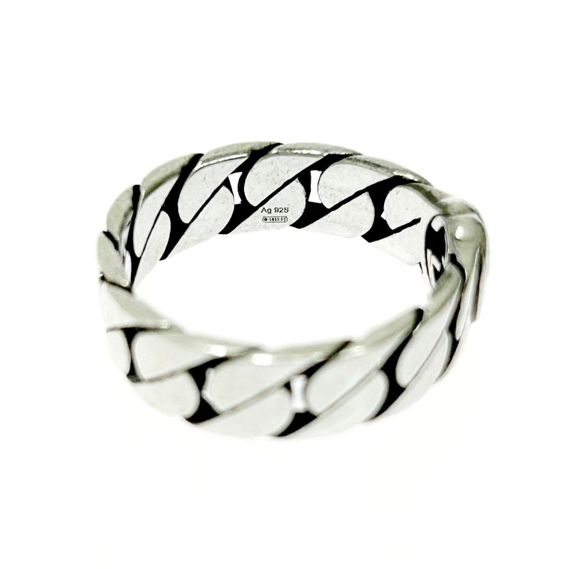 Gucci Silver Interlocking G Chain Ring 5.0g 925 Engraved 399846 Ring