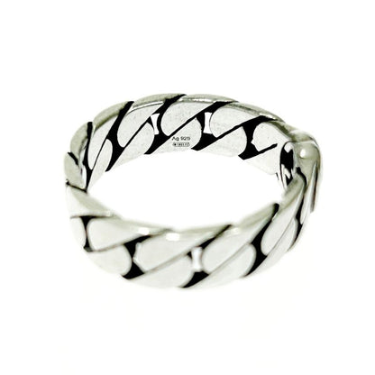 Gucci Silver Interlocking G Chain Ring 5.0g 925 Engraved 399846 Ring