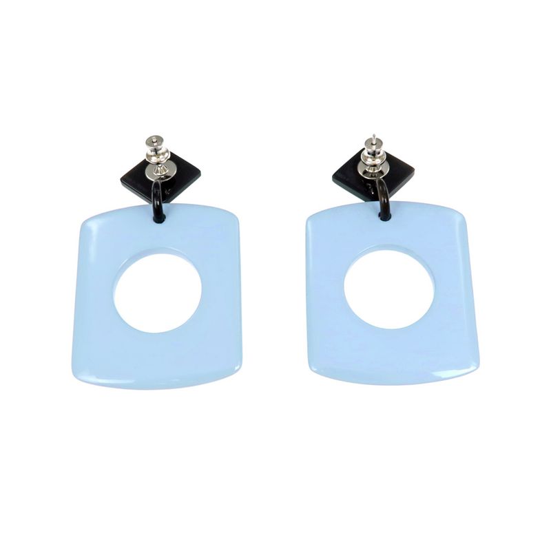 Hermes Earrings Dalva Sfumato Buffalo Horn Multicolor Blue Accessories