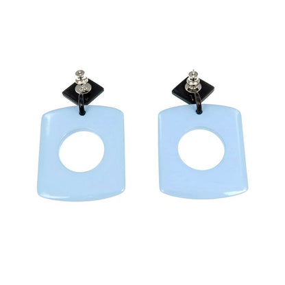 Hermes Earrings Dalva Sfumato Buffalo Horn Multicolor Blue Accessories