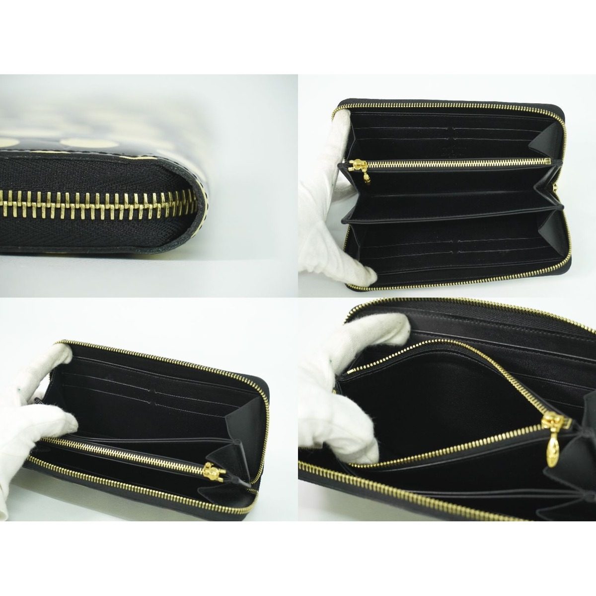 Louis Vuitton LV Zippy Wallet Monogram Vernis Dot Infinity Yayoi Kusama Black — view 8
