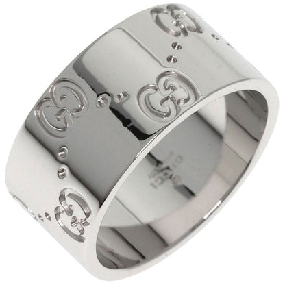 Gucci GG Icon Wide #13 Ring - 18K White Gold Ladies