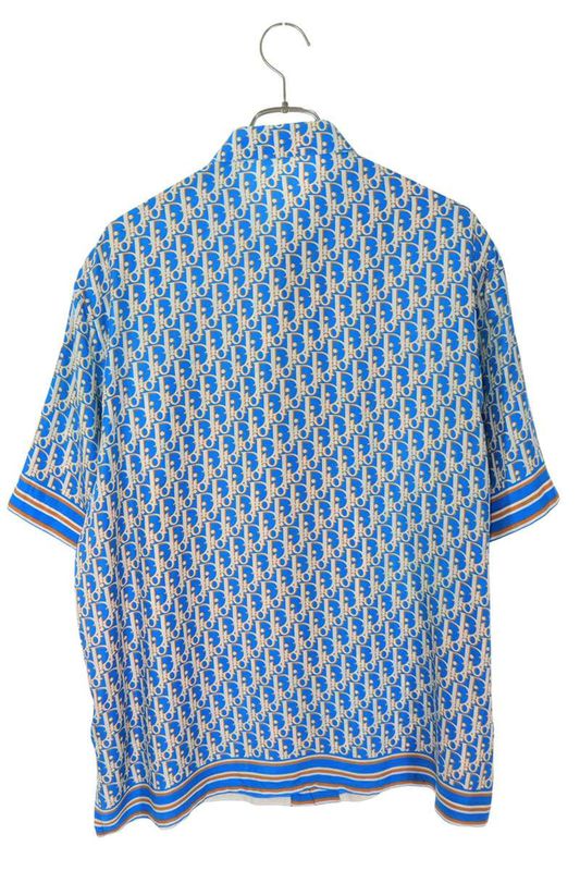 Dior 23SS 193c545a4751 Oblique All Over Silk Short Sleeve Shirt Men's 41