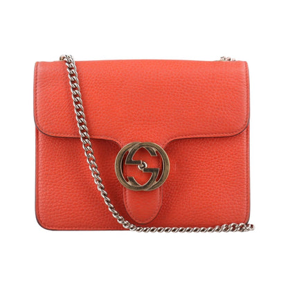Gucci Interlocking Orange Leather Messenger Bag