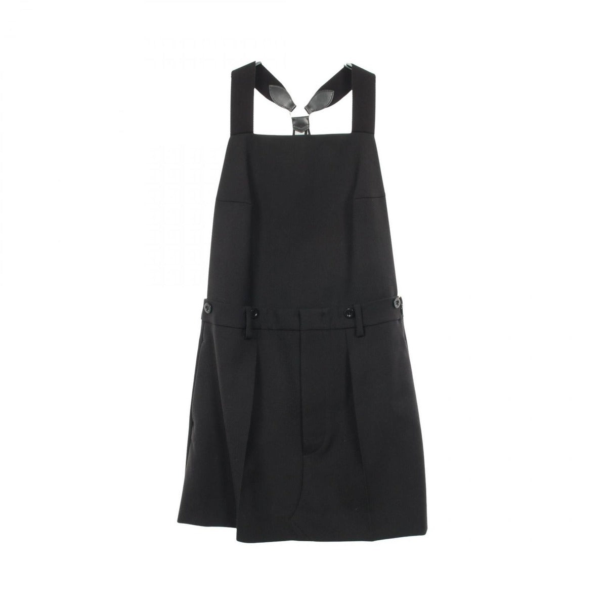 Prada Dress Back Cles Suspender Gabardine Mini Wool Jumper Skirt Sweater