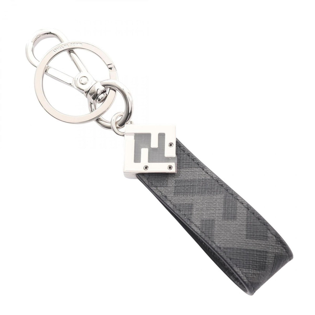 Fendi Key Holder FF Square Zucca Black Ring — view 2