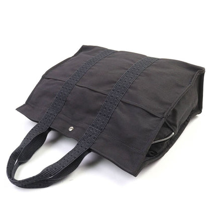 Hermes Yale Line GM Serie Button Canvas Large Shape Tote Bag Boston Bag Gray