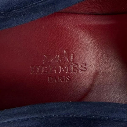 Hermes Royal Suede Leather Silver Logo Buckle with Fringe Sneaker — view 10