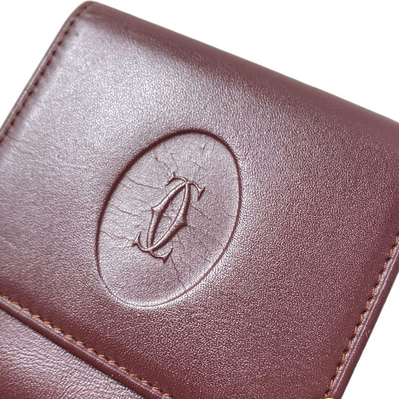 Cartier Coin Case Must Line Bordeaux And Gold Leather