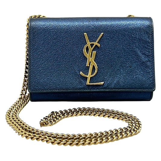 Saint Laurent Paris Shoulder Bag Kate Classic Monogram Satchel Small Metallic