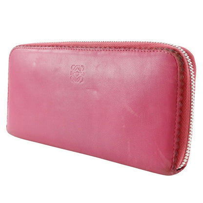 Loewe Anagram Lambskin Pink Women's Long Wallet