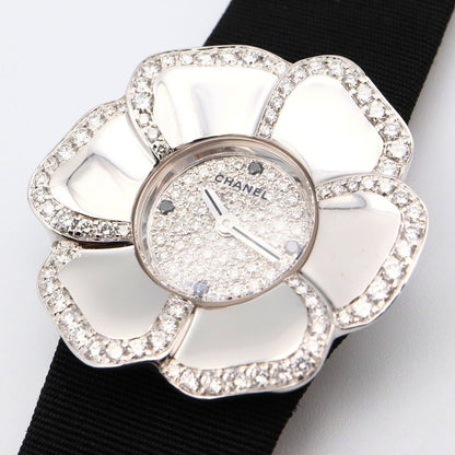 Chanel Watch Camellia Diamond 18k White Gold Leather — view 3