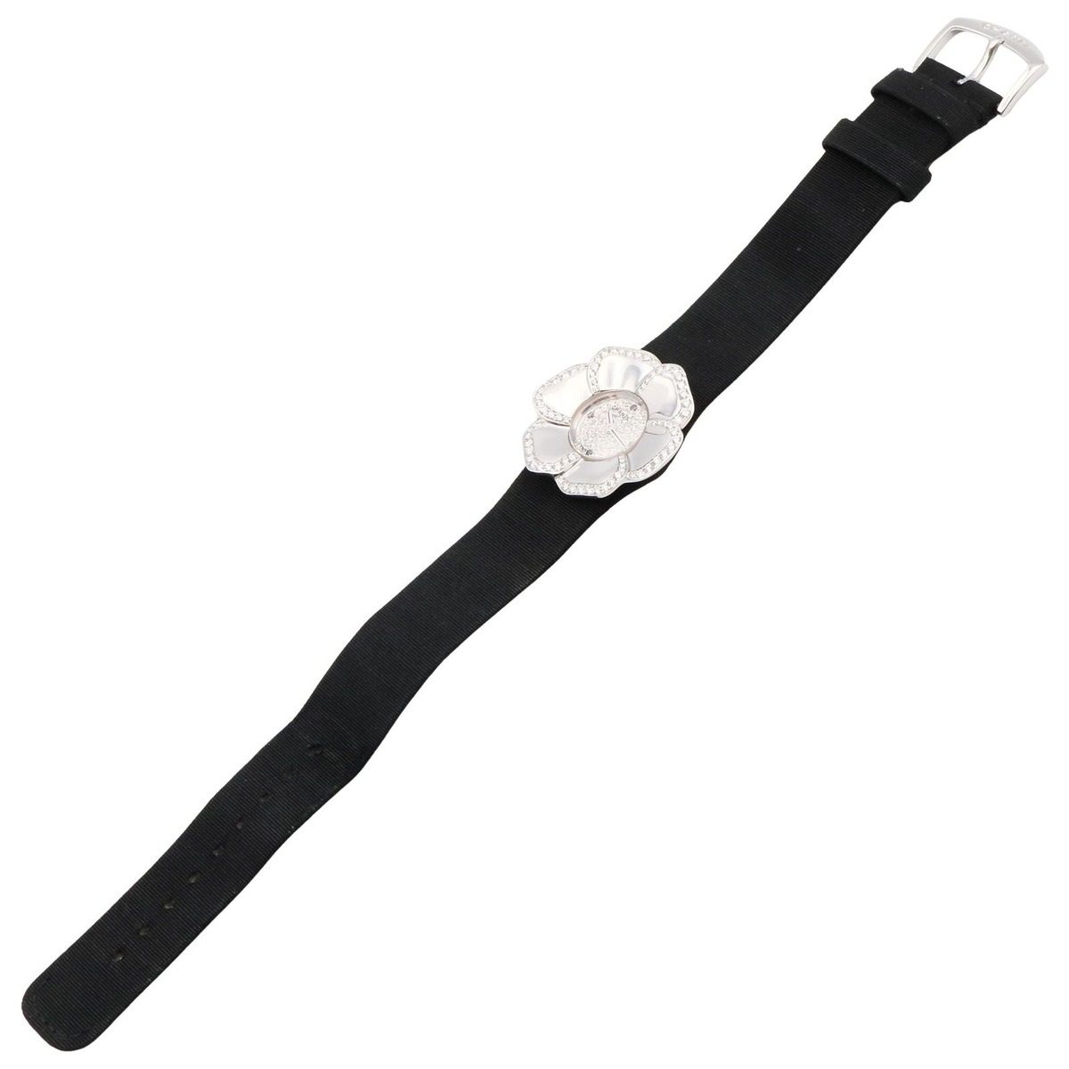 Chanel Watch Camellia Diamond 18k White Gold Leather — view 4