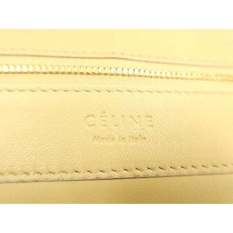 Celine Horizontal Cabas Tote Bag Cream Yellow Blue Calf Leather — view 10