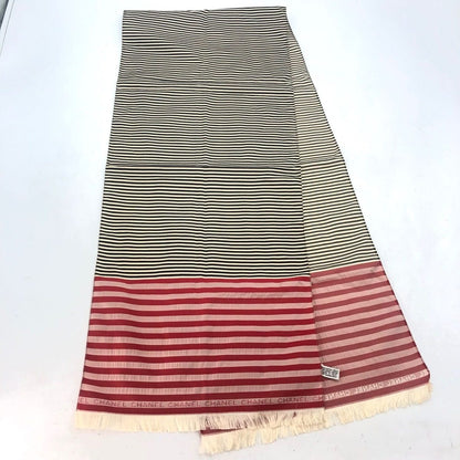 Chanel Shawl Scarf Striped Red CC Logo — view 2